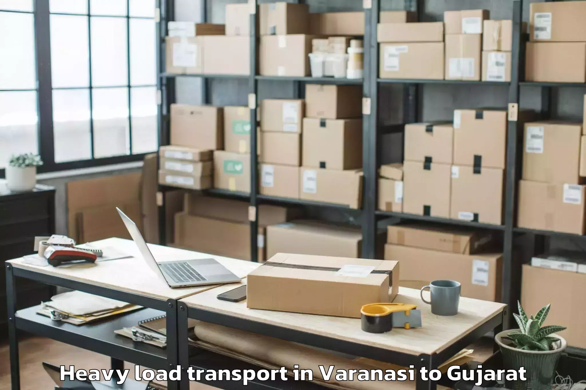 Book Varanasi to Ganpat University Mehsana Heavy Load Transport Online